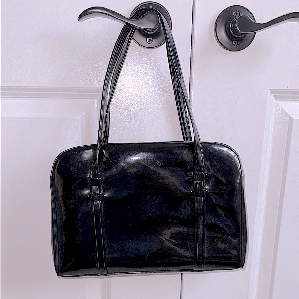 Black Patent Shoulder Bag